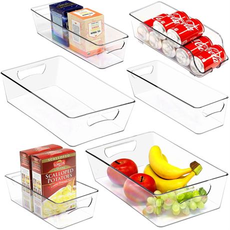 Simple Houseware Refrigerator Storage Organizer Bins, Assorted Set of 6 6 Pack -