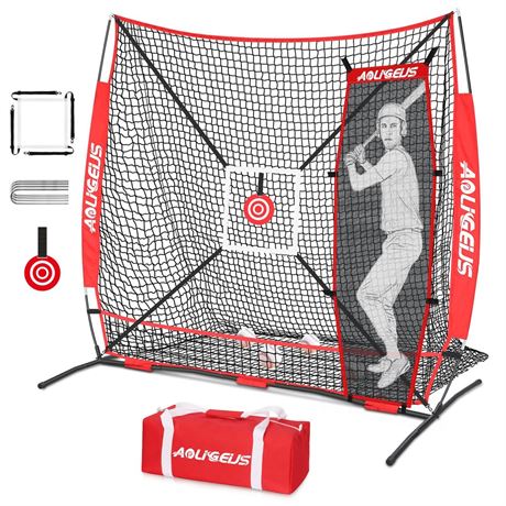 6'X6' Baseball Softball Practice Net,Pitching Net,Batting Net,with Dummy