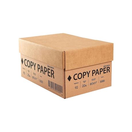 Staples 8.5 x 11 Copy Paper, 20 lb, 92 Brightness, 5000/Carton 324791