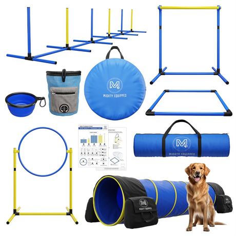 Dog Agility Equipment - Portable Dog Agility Course Backyard Set with 9ft Dog