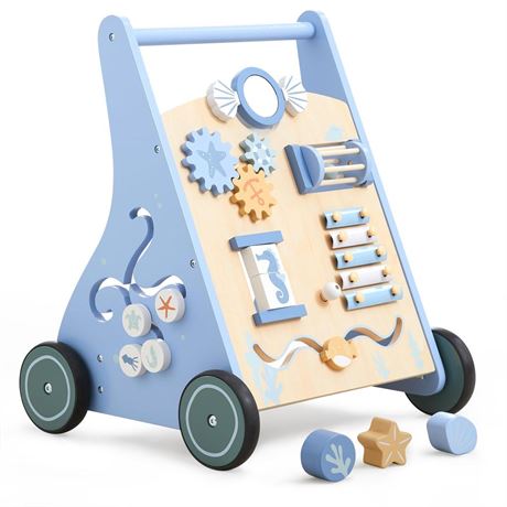 Beright Wooden Baby Walker Push and Pull Learning Activity Walker Kids’