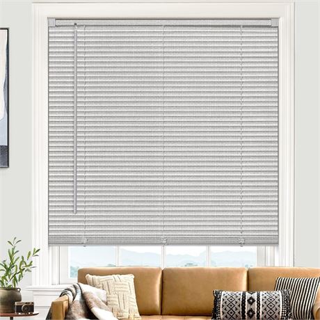 UNISHADES Cordless Blinds for Indoor Windows 1" Vinyl Textured Print Slats Mini