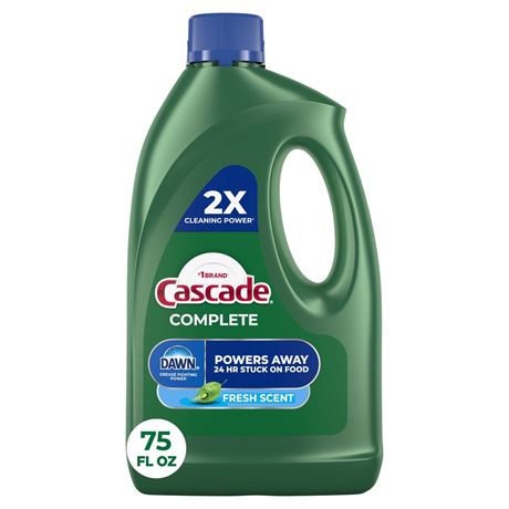 Cascade Complete Dishwasher Detergent Liquid Gel, Dish Detergent, Dish Soap,