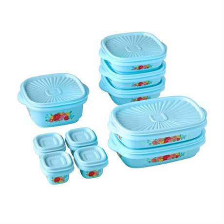The Pioneer Woman 20 Piece Plastic Food Storage Container Variety Set, Sweet