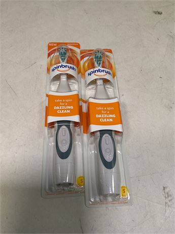 Arm & Hammer Spinbrush Battery Powered Toothbrush, Soft Bristles (2PACK)