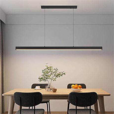 59" LED Linear Pendant Light Fixtures, 25W Dimmable Pool Table Light with