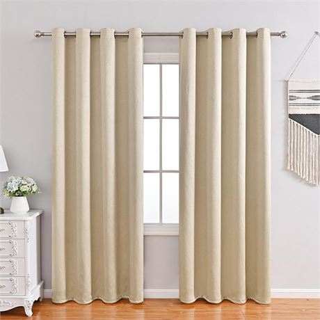 Window Curtain Panels (Beige, 42 W x 72 L) 42 W x 72 L Beige