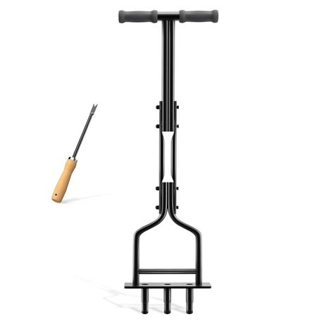 EEIEER Lawn Core Aerator Tool, Manual Plug Aerators & Cleaning/Weeding Tool,