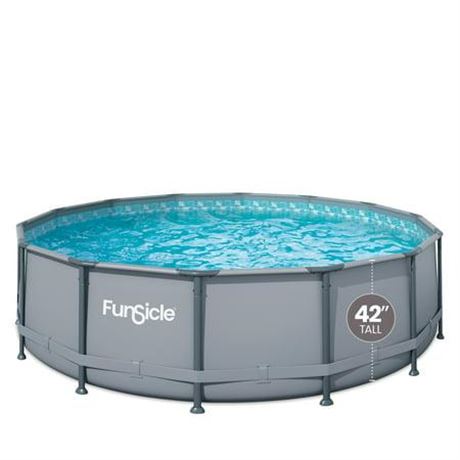 Funsicle 14 Ft Oasis Round Above Ground Metal Frame Swimming Pool  Includes