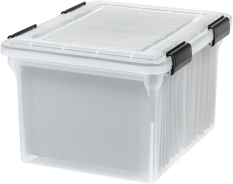 IRIS USA File Box WeatherPro File Organizer Plastic File Box for Letter/Legal