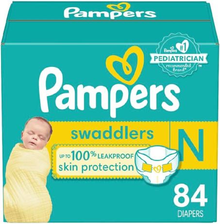 OFFSITE Pampers Swaddlers Diapers Newborn - Size 0, 84 Count, Ultra Soft