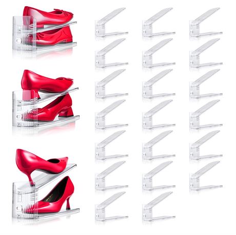 20PACK Shoe Slots Organizer for Closet,Adjustable Shoe Rack Holder Shoe Space