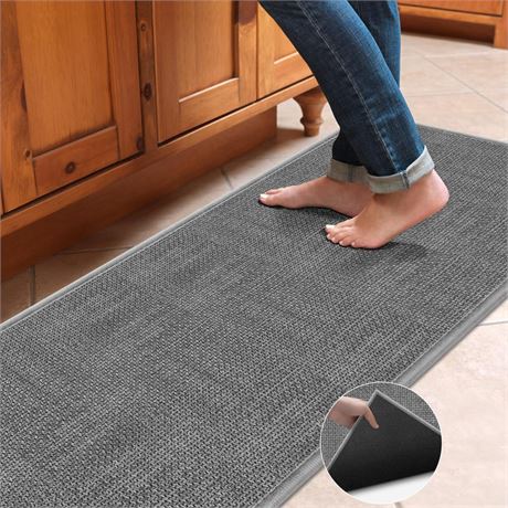 GOYLSER Kitchen Runner Rugs Non Skid Washable, Absorbent Kitchen Carpet Jute