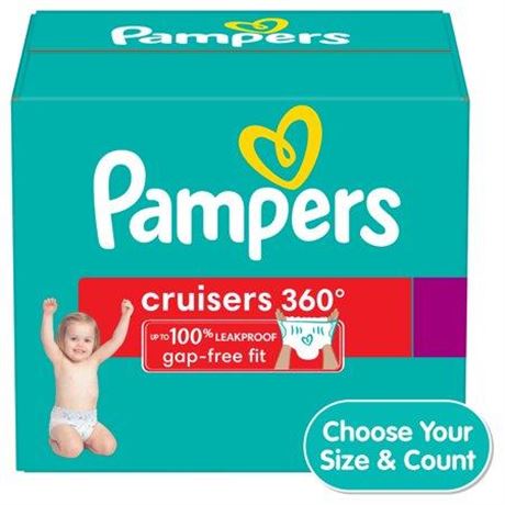 Pampers Cruisers 360 Diapers Size 3  132 Count (Select for More Options)