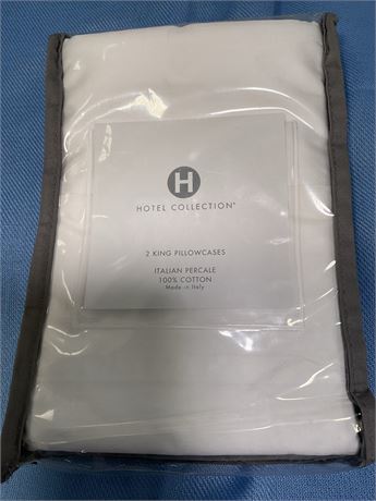 Closeout Hotel Collection Italian Percale Sateen Cuff 2 KING Pillowcases