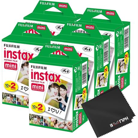 Fujifilm Instax Mini Instant Camera Film: 100 Shoots Total, (10 Sheets x 10) -