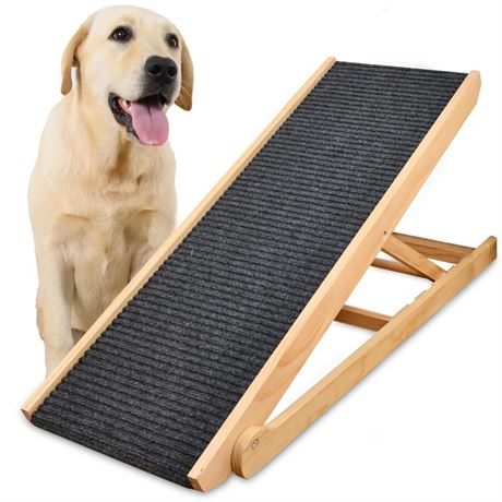 Dog Ramp for Bed and Couch, 48" Long 18" Wide, Adjustable Heights up to 27"