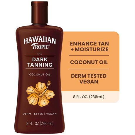 Hawaiian Tropic Dark Tanning Oil, 8 fl oz/ 3 bottles