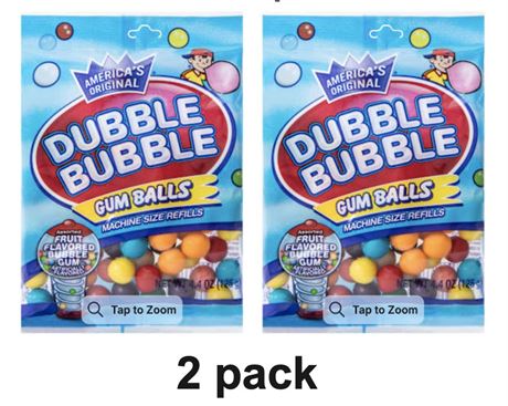 America's Original Dubble Bubble Mini Gumball Machine Refills 4.4 oz Bag