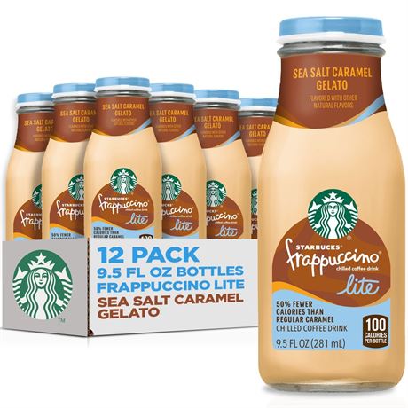 Starbucks Frappuccino Lite Sea Salt Caramel Gelato, 12 pack 9.5 fl oz bottles