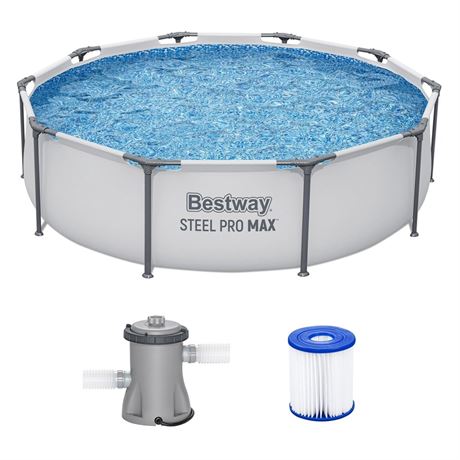 Bestway Steel Pro MAX 12' x 30" Above Ground Pool, Round Metal Frame Outdoor