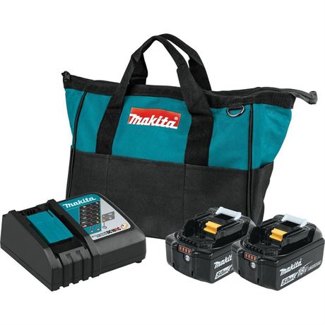 Makita-BL1850BDC2 18V LXT Lithium-Ion Battery and Rapid Optimum Charger Starter