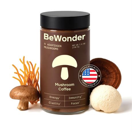 Mushroom Coffee - 9 Adaptogenic Mushrooms - Organic Lion's Mane, Chaga, Reishi,