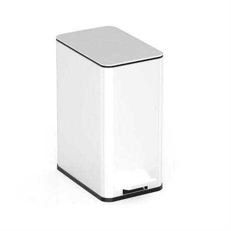 Nine Stars Bathroom Trash Can, 2.6 Gallon Stainless Steel, Step Garbage Bin