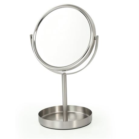 Better Homes & Gardens Satin Nickel Metal Mirror(featuring one side as a