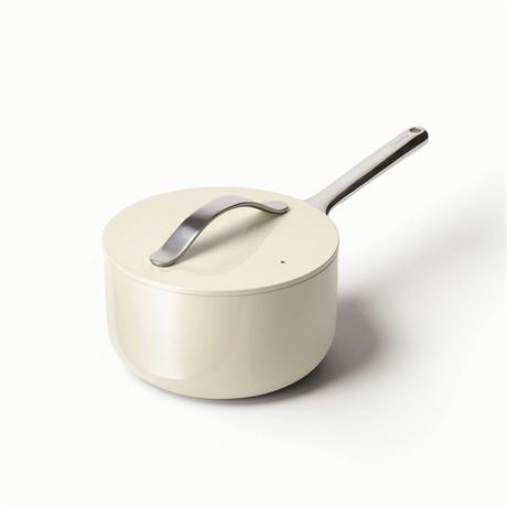 3 Qt. Ceramic Non-Stick Sauce Pan in Cream