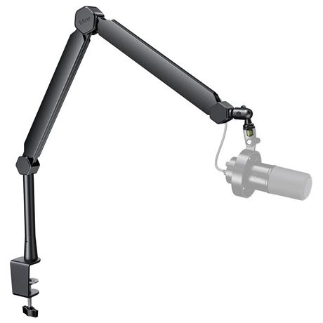 FIFINE Mic Boom Arm, Microphone Stand with Cable Management Channels, Extension