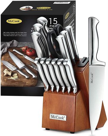 McCook® Knife Sets, German Stainless Steel Kitchen Knife Block Sets with
