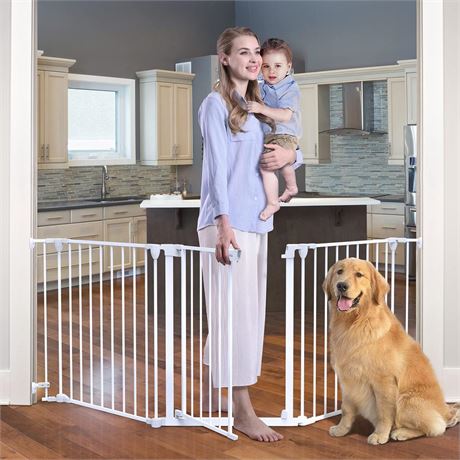 Tokkidas 24.4-80 Auto Close Baby Gate, Extra Wide Dog Gate with One Hand