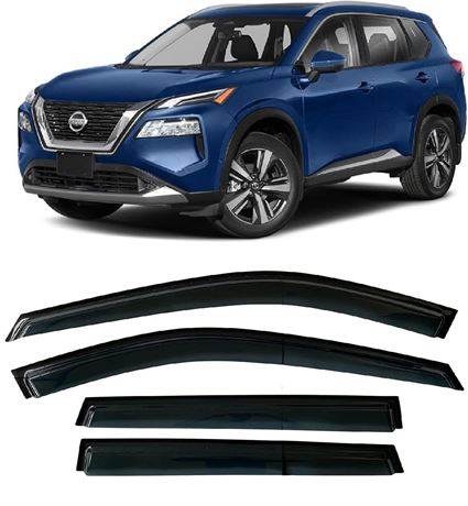 2021-2025 Tape-On Side Window Visor Deflectors for Nissan Rogue Rain Guards S