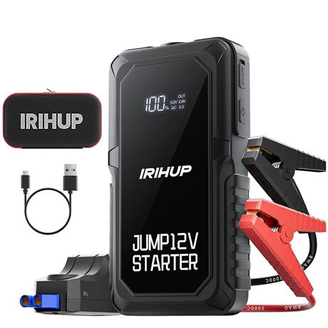 Car Jump Starter 2000A, Car Battery Jump Starter Battery Pack (8L Gas/5L