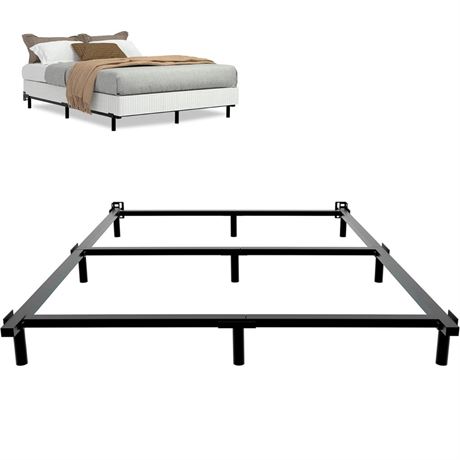 Cal King Bed Frame for Box Spring and Mattress 7 Inch Metal California King Low