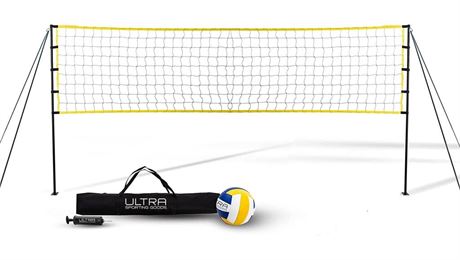Volleyball Net for Backyard, includes 32x3 Ft Beach Volleyball Net with Poles,