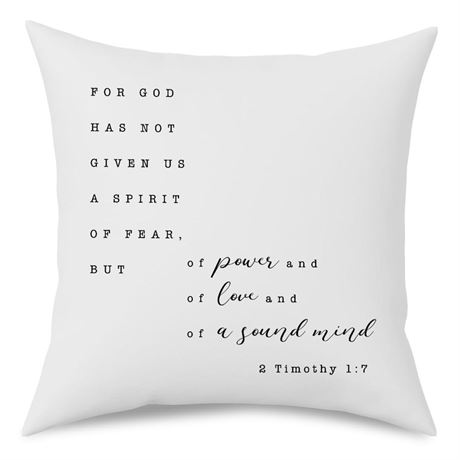 Motivational Christian Throw Pillow Covers 18x18 Encouraging Scripture