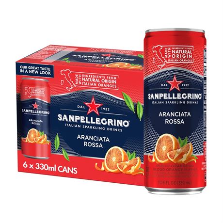 Sanpellegrino Italian Sparkling Drink Aranciata Rossa, Sparkling Orange and