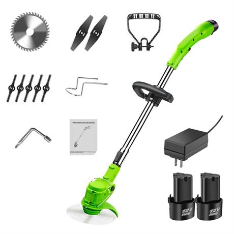 Cordless Lawn Trimmer Weed Wacker, 12V Grass Trimmer Lawn Edger with 3.0Ah