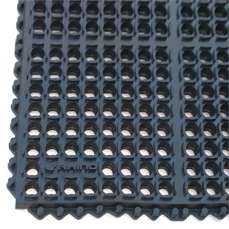 Rhino Mats, M-Series Meter Anti-Fatigue Drain-Thru, 39" x 58" x 3/4", Black,