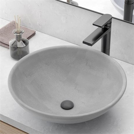 Vessel Sink for Bathroom 16" Round Bathroom Sink Above Counter Small Vessel