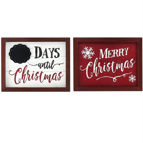 Days Until Christmas Reversible Countdown Chalkboard Sign, Merry Christmas