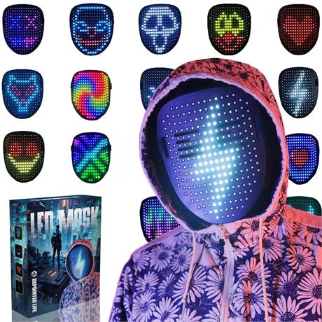 Depointer Life Led Mask with Gesture Sensing,Unisex LED Lighted Face