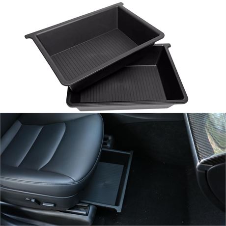 Car Front Under Seat Storage Box for Tesla Model Y Model X 2020-2024