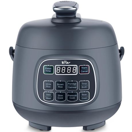 Bear Rice Cooker 3 Cups (Uncooked), Fast Electric Pressure Cooker, Portable