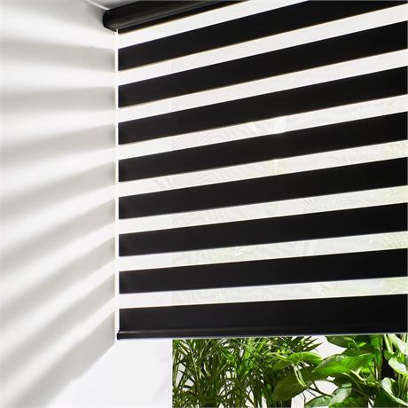 Persilux Cordless Zebra Blinds for Windows Free-Stop Roller Window Shades (35"