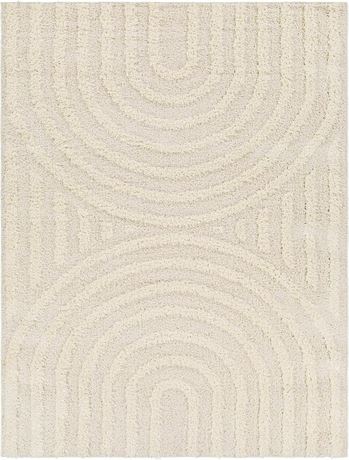 Arnel Farmhouse Area Rug - Beige, Sage, Medium Brown - 5'3" x 7' 5'3" x 7'