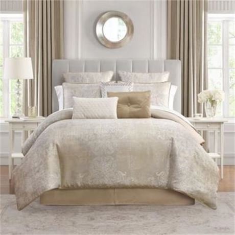 Waterford Mariana 6 Piece Comforter Set, Queen - Neutral