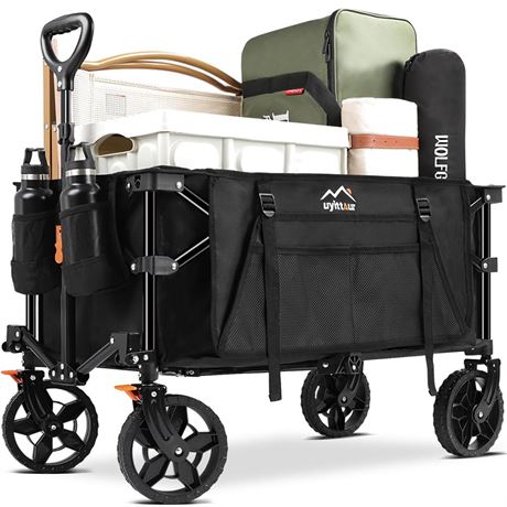 Wagon Cart Heavy Duty Foldable, Collapsible Folding Wagon with Compact Folding